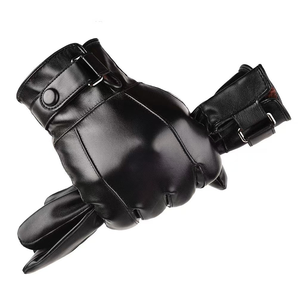 Una | Womens Leather Gloves Touch Screen Warm Winter Cycling