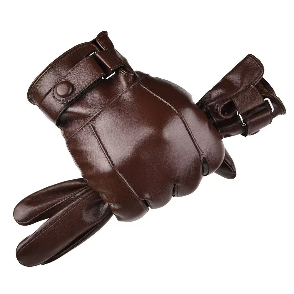 Una | Womens Leather Gloves Touch Screen Warm Winter Cycling
