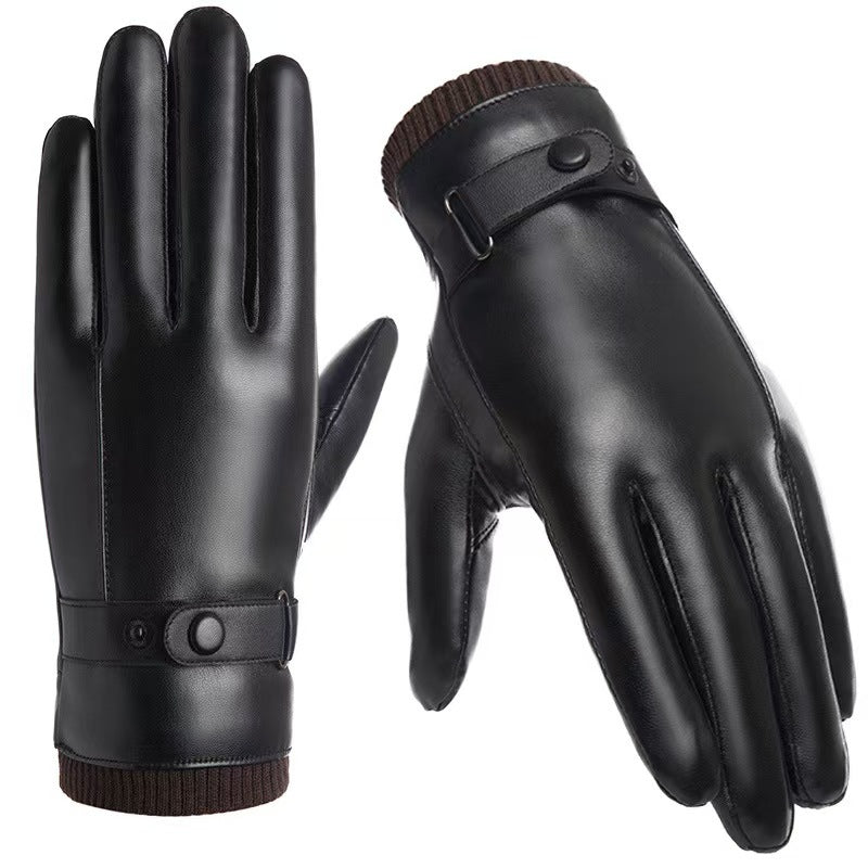 Una | Womens Leather Gloves Touch Screen Warm Winter Cycling