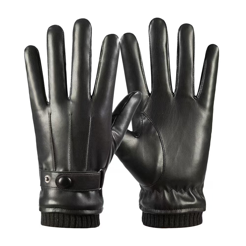 Una | Womens Leather Gloves Touch Screen Warm Winter Cycling