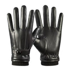 Una | Womens Leather Gloves Touch Screen Warm Winter Cycling