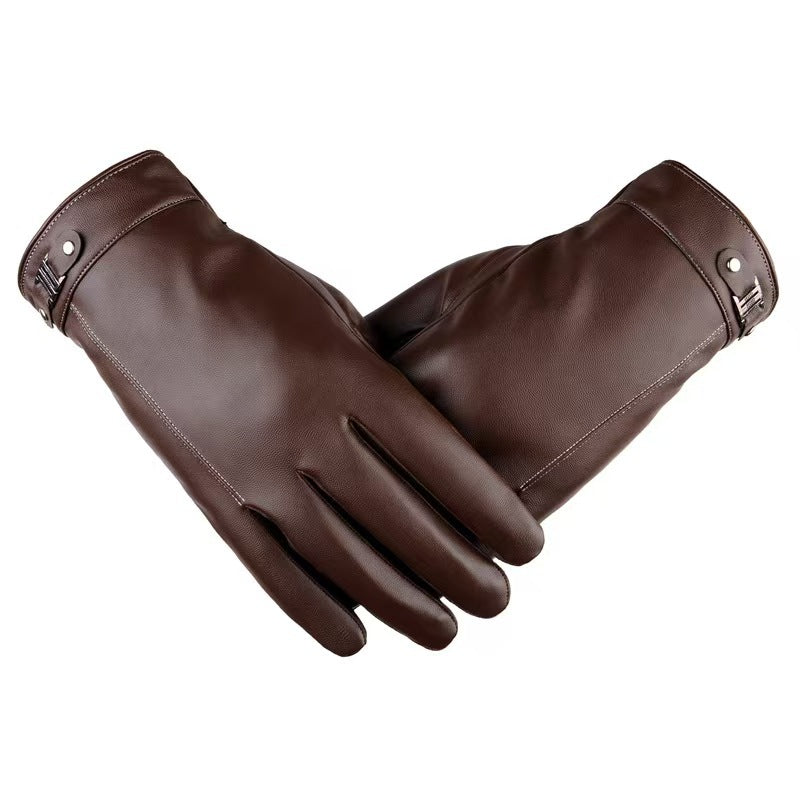 Una | Womens Leather Gloves Touch Screen Warm Winter Cycling