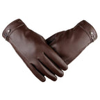 Una | Womens Leather Gloves Touch Screen Warm Winter Cycling