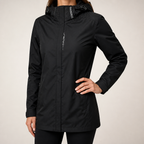 Ushi | Womens Waterproof Jacket Windproof Hooded Ski Outdoor Coat, Black