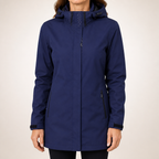 Ushi | Womens Waterproof Jacket Windproof Hooded Ski Outdoor Coat, Navy Blue