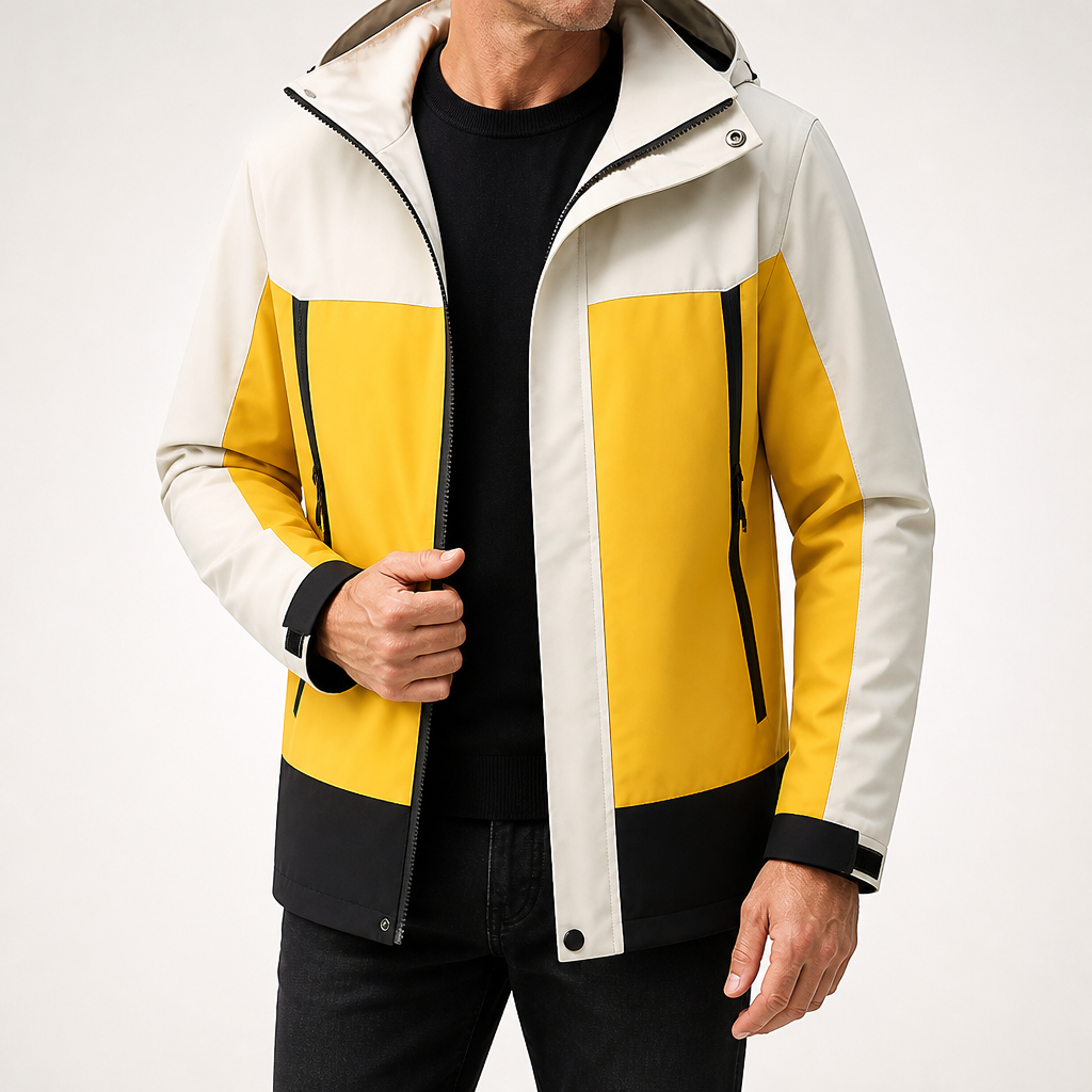 Vance | Mens Waterproof Windproof Hooded Lightweight Outdoor Work Rain Jacket, Design 5