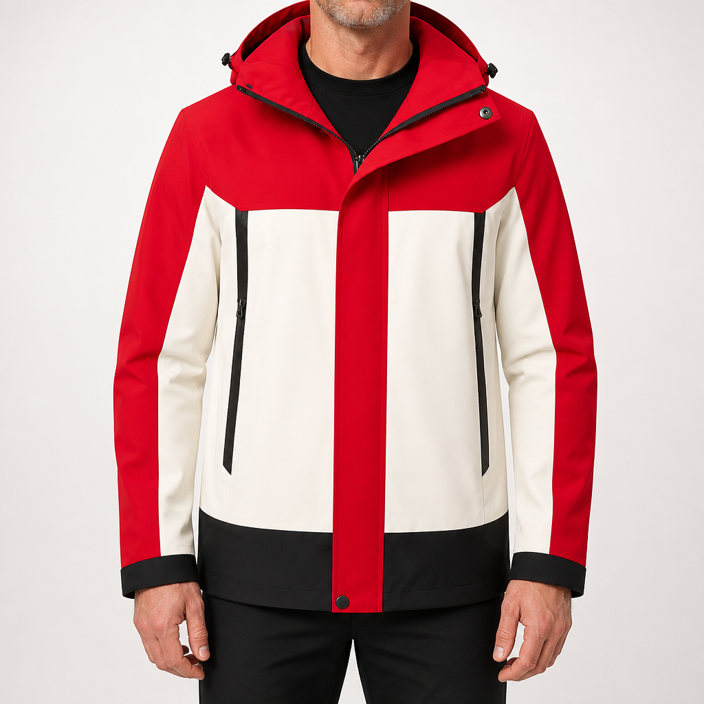 Vance | Mens Waterproof Windproof Hooded Lightweight Outdoor Work Rain Jacket, Design 2