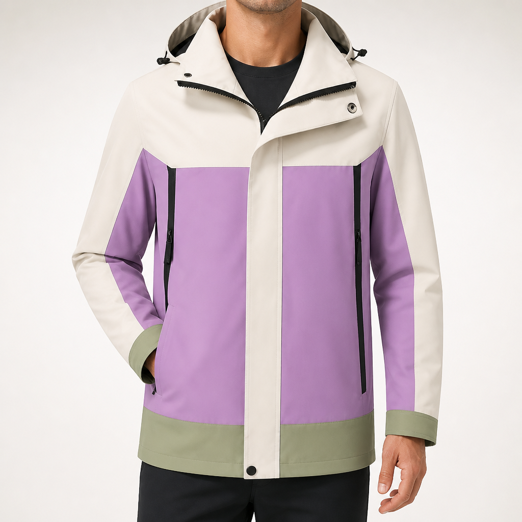 Vance | Mens Waterproof Windproof Hooded Lightweight Outdoor Work Rain Jacket, Design 4