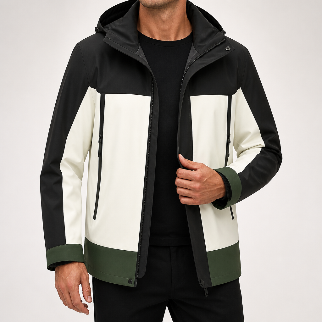 Vance | Mens Waterproof Windproof Hooded Lightweight Outdoor Work Rain Jacket, Green