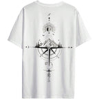 Vaughn | Mens Drop Shoulder Graphic Print T Shirt - White