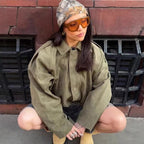 Vera | Womens Suede Aviator Bomber Jacket - 1