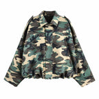 Vera | Womens Suede Aviator Bomber Jacket - Camouflage