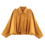 Vera | Womens Suede Aviator Bomber Jacket - Tan