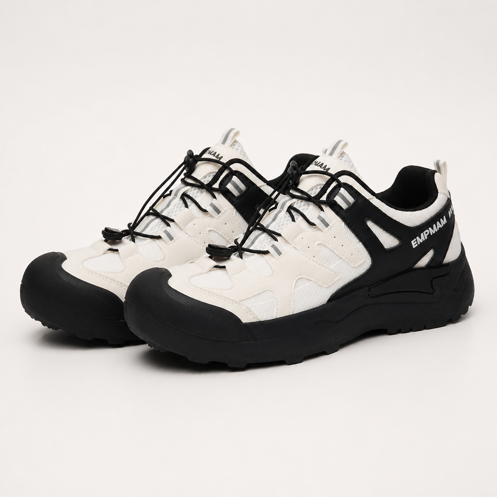Verna | Womens Lightweight Non Slip Trail Running Walking Shoes, Cream Black 2