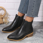 Vesper | Womens Square Heel Side Zip Pointed Ankle Suede Boots - 11