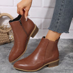 Vesper | Womens Square Heel Side Zip Pointed Ankle Suede Boots - 12