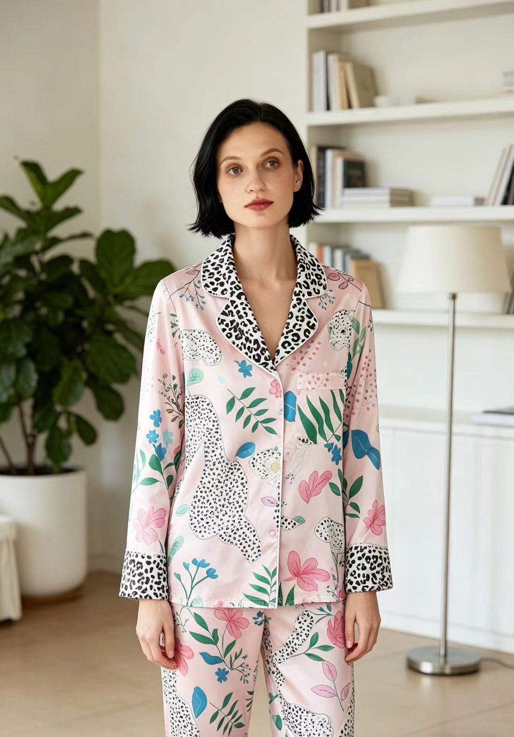 Vicki | Womens Long Sleeve Satin Sleepwear Pajama Set