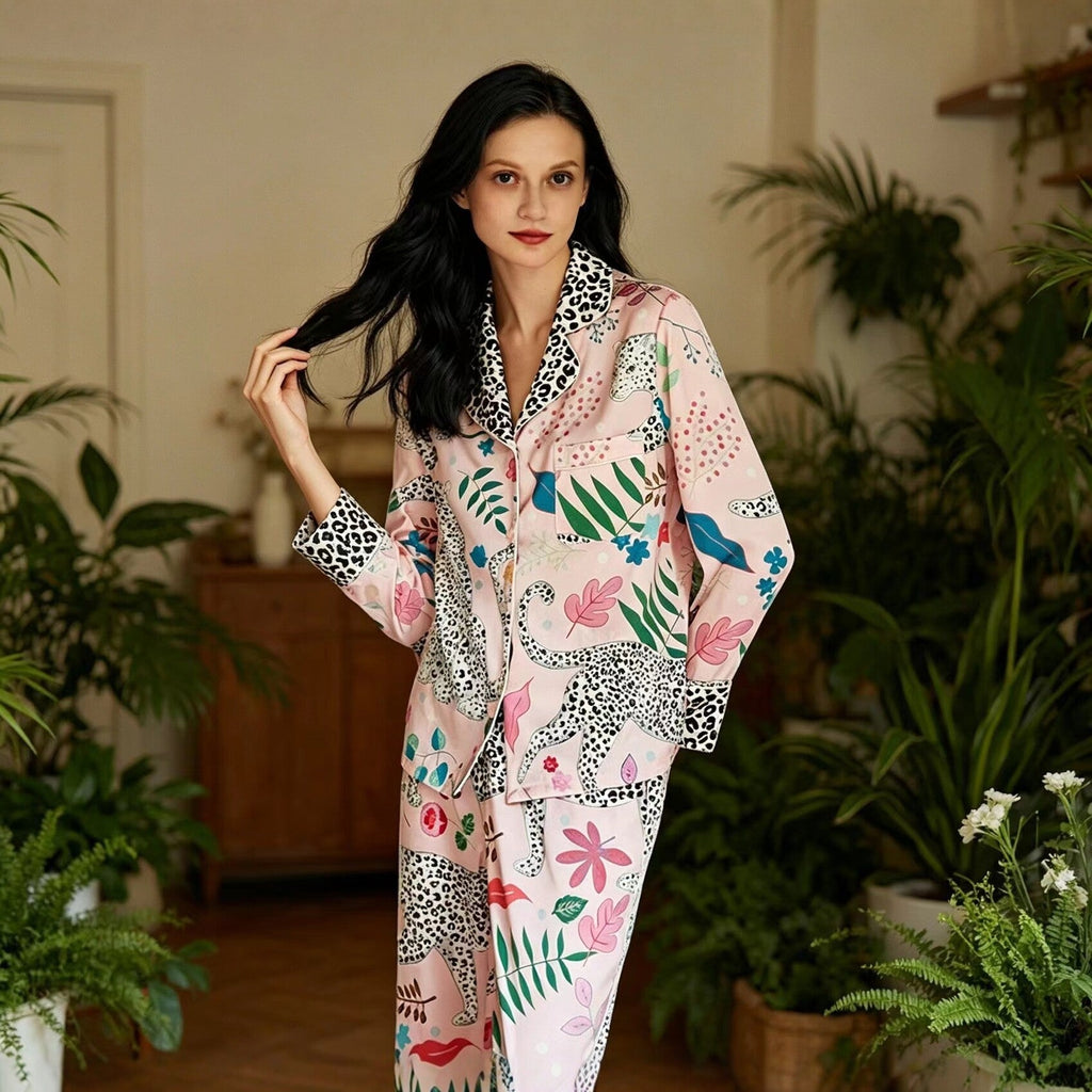 Vicki | Womens Long Sleeve Satin Sleepwear Pajama Set