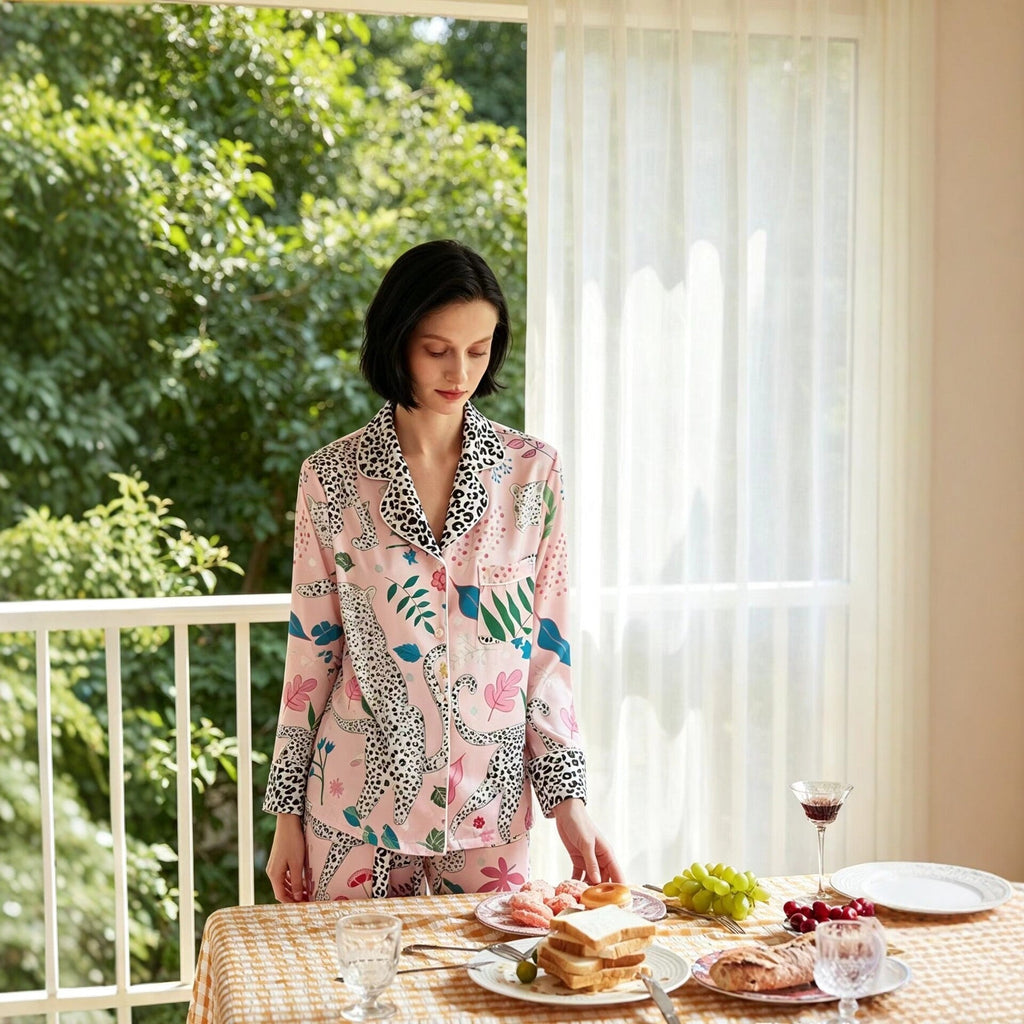 Vicki | Womens Long Sleeve Satin Sleepwear Pajama Set