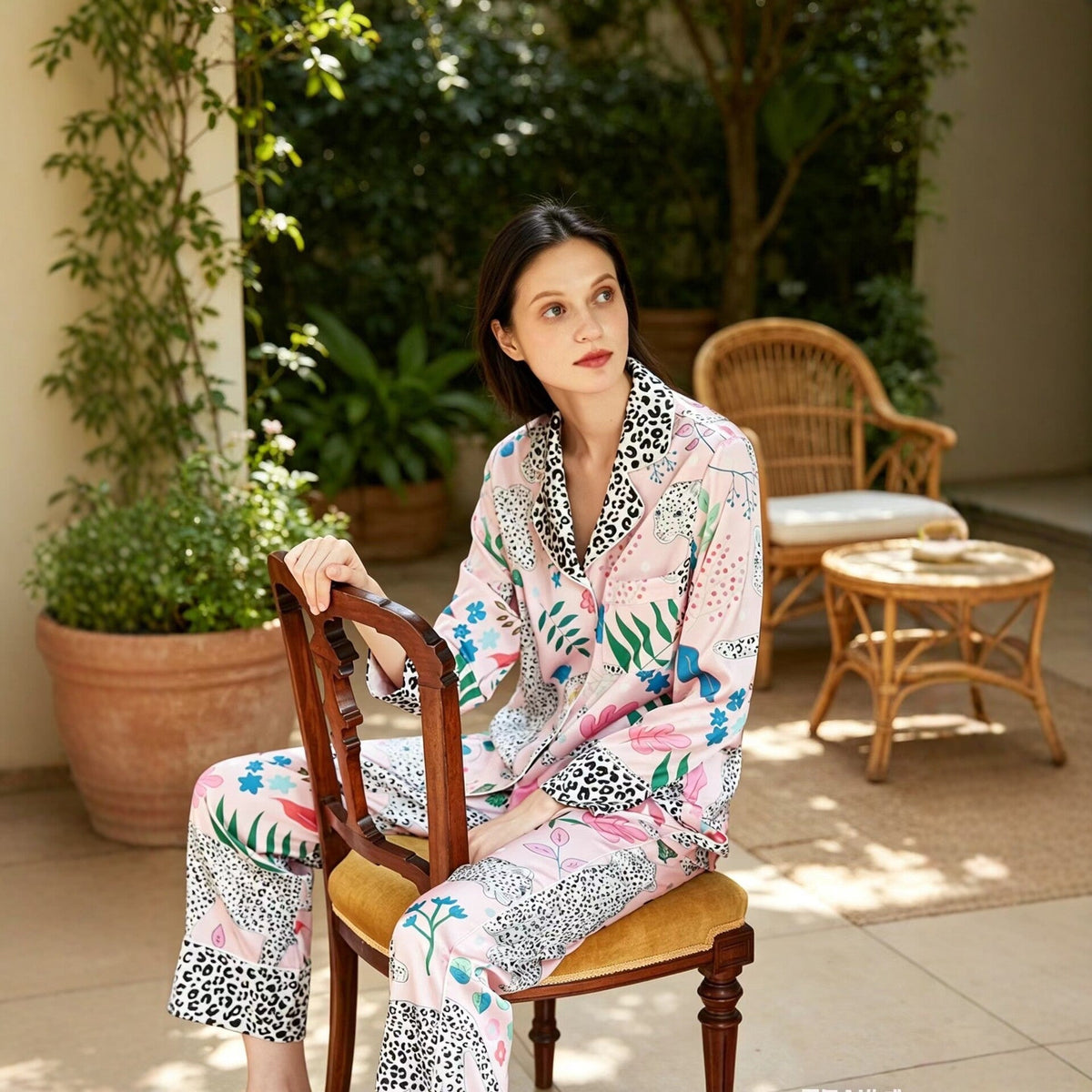 Vicki | Womens Long Sleeve Satin Sleepwear Pajama Set
