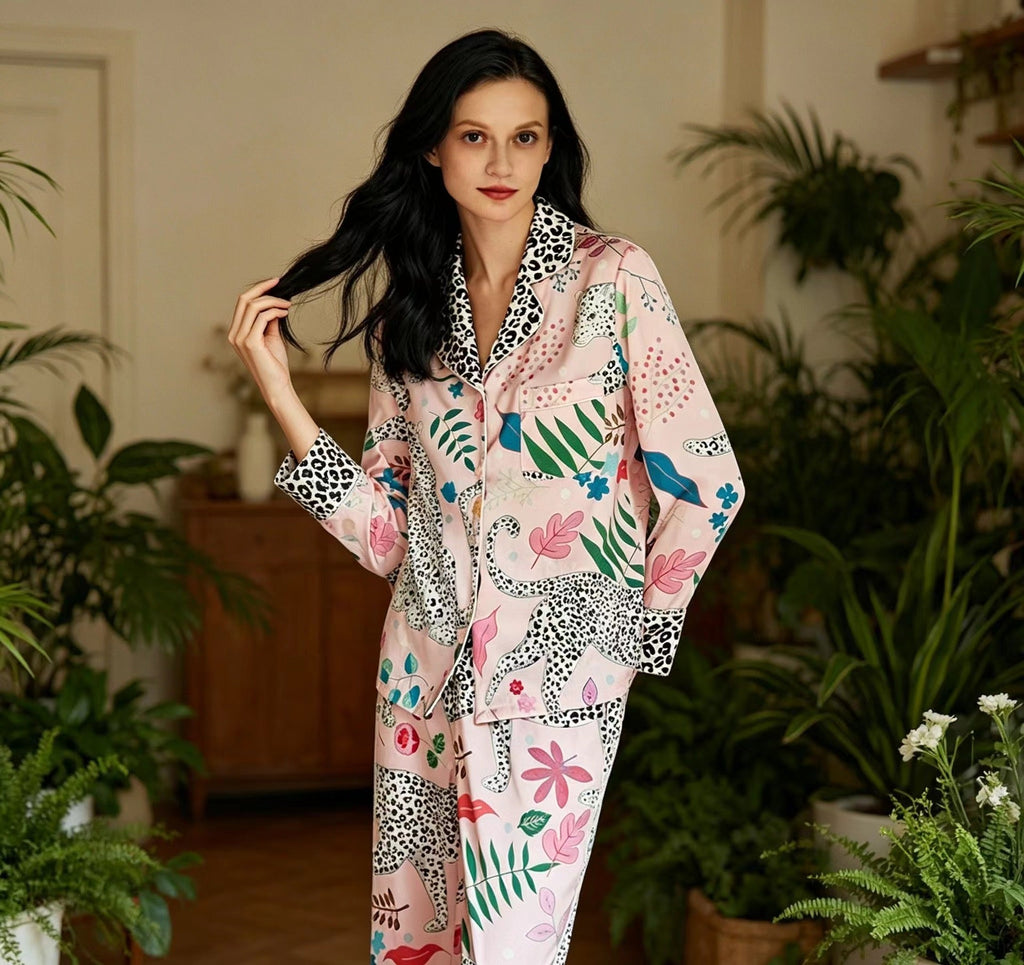 Vicki | Womens Long Sleeve Satin Sleepwear Pajama Set