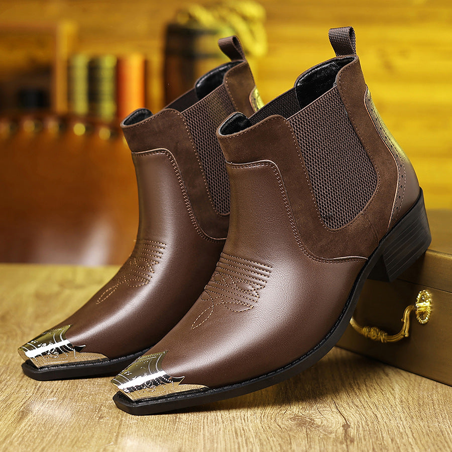 Victor | Mens Leather Chelsea Boots Slip-On Casual Ankle Footwear