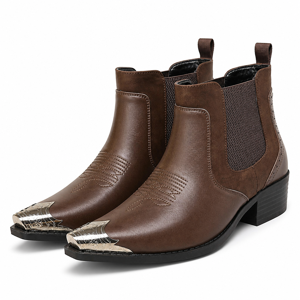 Victor | Mens Leather Chelsea Boots Slip-On Casual Ankle Footwear