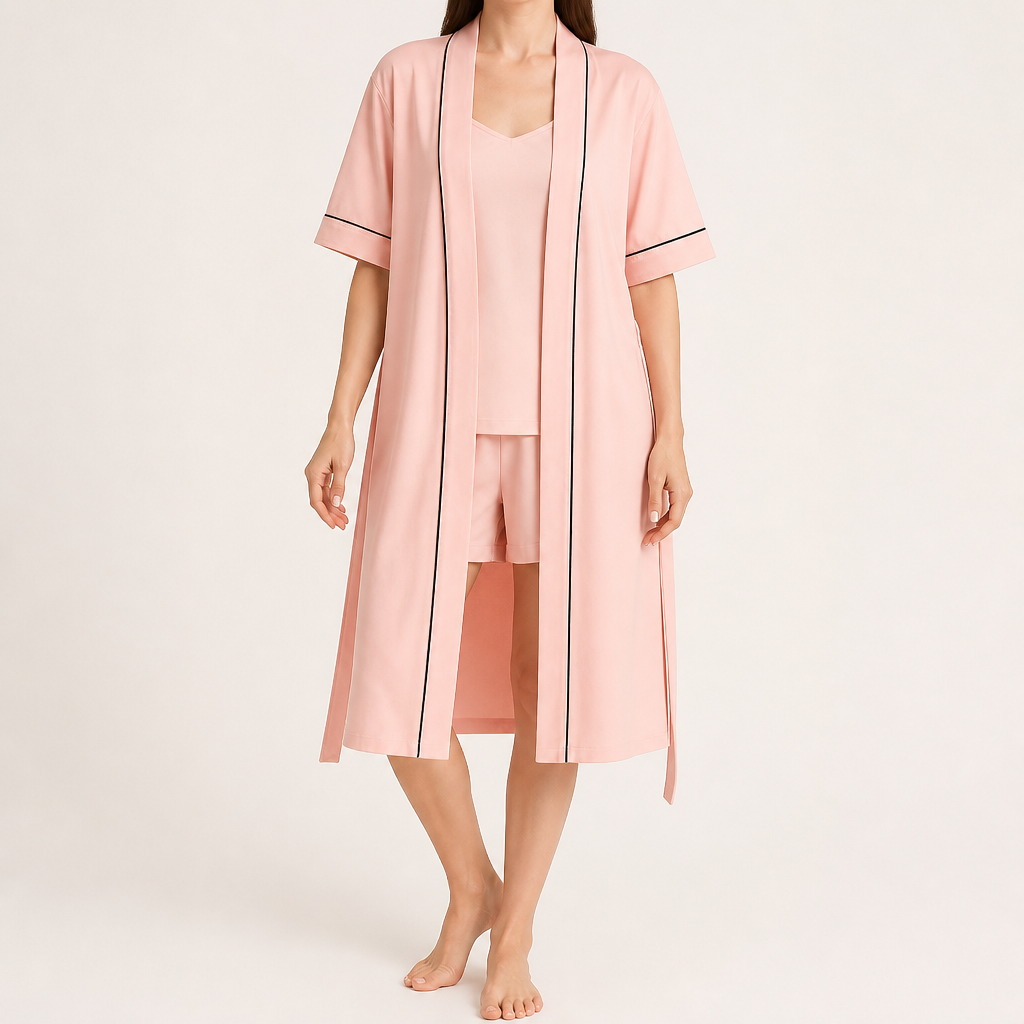Victoria | Womens Cotton Robe Nightgown Loungewear, Design 1
