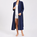 Victoria | Womens Cotton Robe Nightgown Loungewear, Blue
