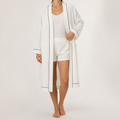 Victoria | Womens Cotton Robe Nightgown Loungewear, White