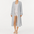 Victoria | Womens Cotton Robe Nightgown Loungewear, Gray