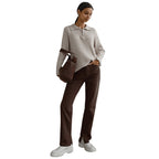 Vivienne | Womens Quarter Zip Knit Sweater, Apricot