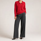 Vivienne | Womens Quarter Zip Knitted Jumper, Red