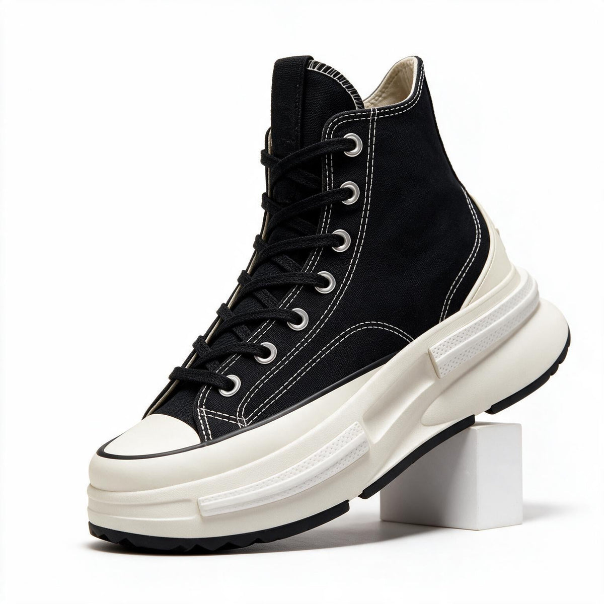Wallace | Mens Platform Sneakers Canvas Thick Sole Lace Up Shoes