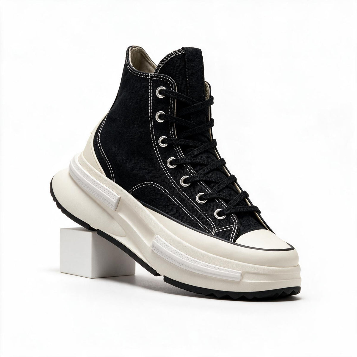 Wallace | Mens Platform Sneakers Canvas Thick Sole Lace Up Shoes