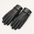 Walt | Mens Leather Ski Gloves Sheepskin Touch Screen Winter Warm, Design 1