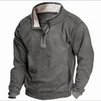 Wayne | Mens Fleece Lined Zip Up Stand Collar Warm Casual Sweatshirt