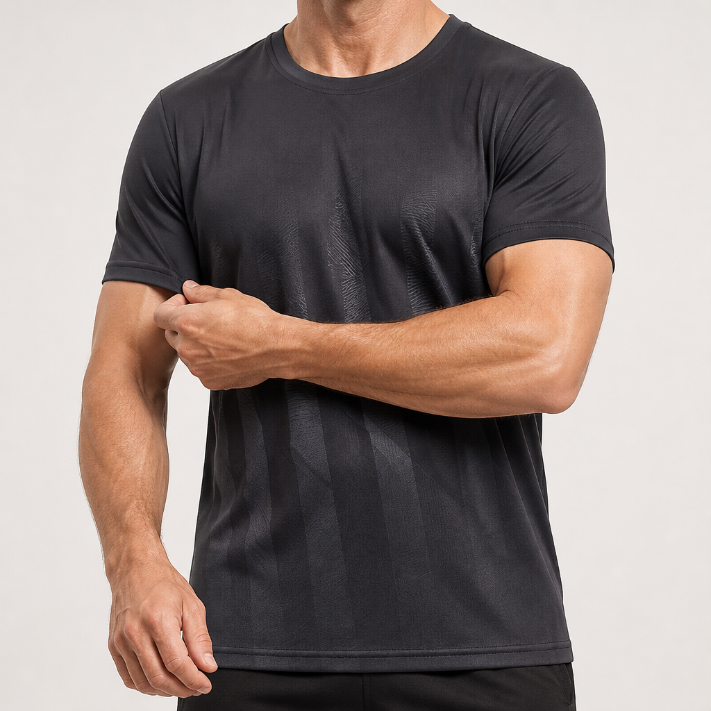 Wesley | Mens Ice Silk Short Sleeve Casual T Shirt, Black