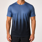 Wesley | Mens Ice Silk Short Sleeve Casual T Shirt, Light Blue