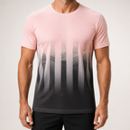 Wesley | Mens Ice Silk Short Sleeve Casual T Shirt, Pink