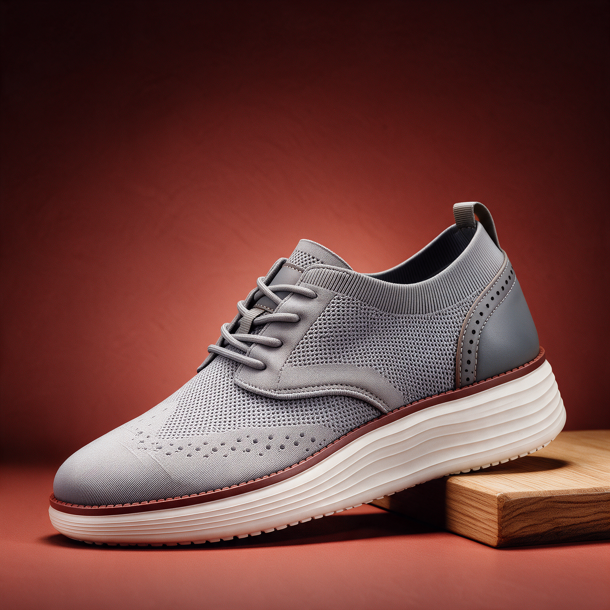 Wesley knit wingtip orthopedic sneakers for men