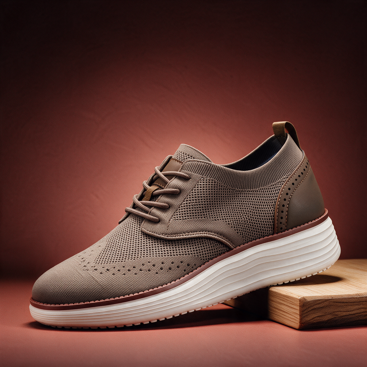 Wesley knit wingtip orthopedic sneakers for men