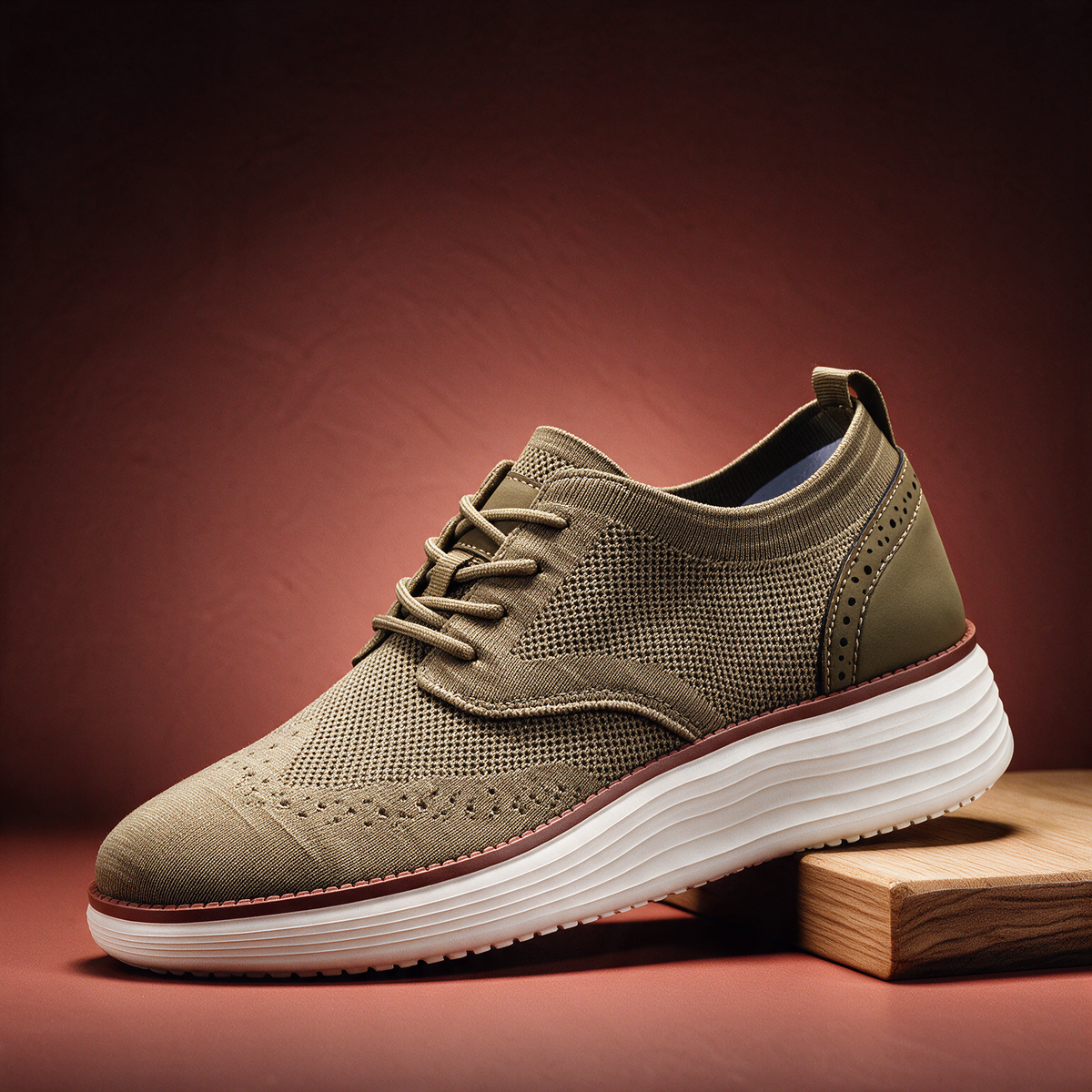 Wesley knit wingtip orthopedic sneakers for men