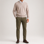 Weston | Mens V Neck Sweater Loose Fit Knitted Pullover, Camel