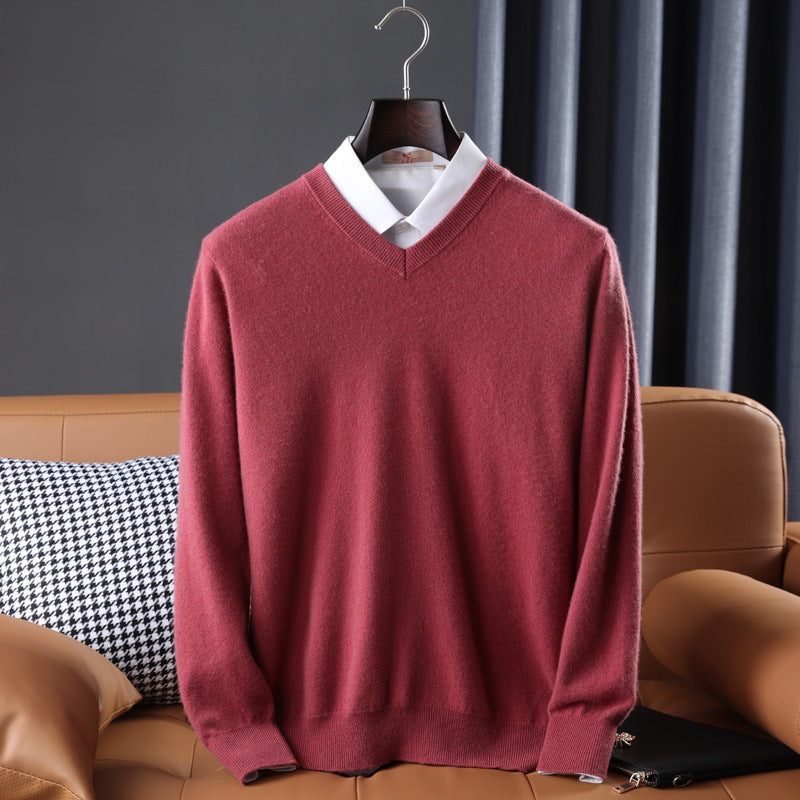 Weston | Mens V Neck Sweater Loose Fit Knitted Pullover