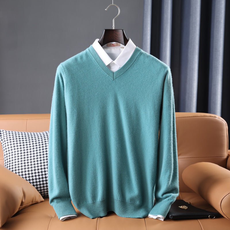 Weston | Mens V Neck Sweater Loose Fit Knitted Pullover