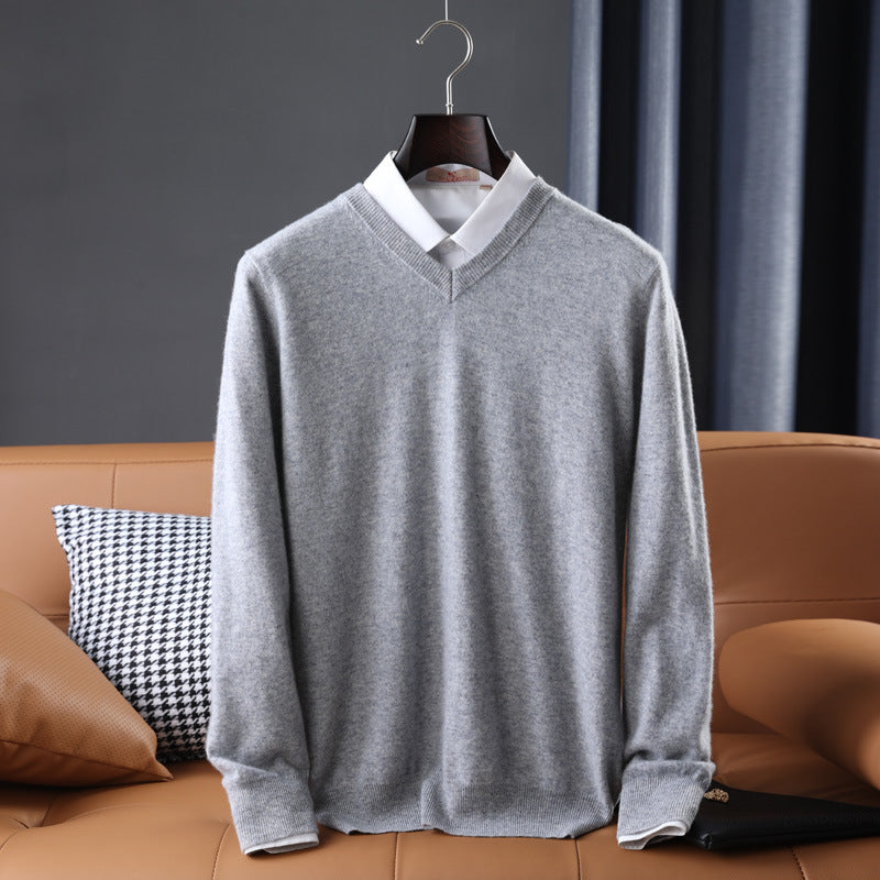 Weston | Mens V Neck Sweater Loose Fit Knitted Pullover