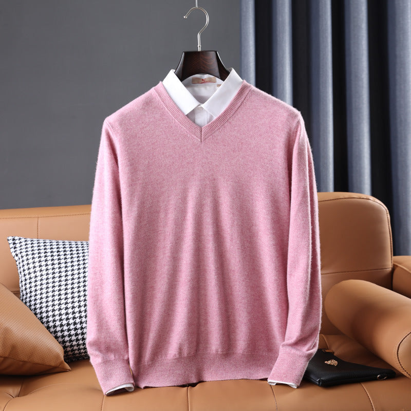 Weston | Mens V Neck Sweater Loose Fit Knitted Pullover