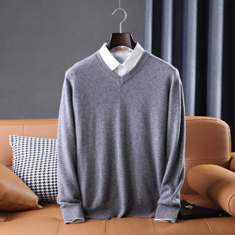 Weston | Mens V Neck Sweater Loose Fit Knitted Pullover