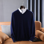 Weston | Mens V Neck Sweater Loose Fit Knitted Pullover